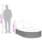 Preview: Doppel-Sonnenliege mit Auflagen Braun Poly Rattan