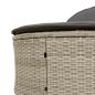 Preview: Doppel-Sonnenliege mit Kissen Hellgrau Poly Rattan