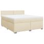 Preview: Boxspringbett mit Matratze Creme 180x200 cm Stoff