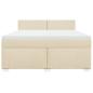 Preview: Boxspringbett mit Matratze Creme 180x200 cm Stoff
