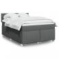 Preview: ARDEBO.de - Boxspringbett mit Matratze Dunkelgrau 160x200 cm Stoff