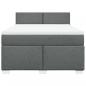 Preview: Boxspringbett mit Matratze Dunkelgrau 160x200 cm Stoff