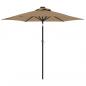 Preview: Sonnenschirm mit LED und Stahlmast Taupe 225x225x212 cm