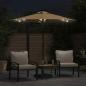 Preview: Sonnenschirm mit LED und Stahlmast Taupe 225x225x212 cm