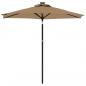 Preview: Sonnenschirm mit LED und Stahlmast Taupe 225x225x212 cm