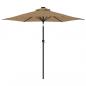 Preview: Sonnenschirm mit LED und Stahlmast Taupe 225x225x212 cm