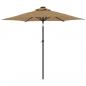 Preview: Sonnenschirm mit LED und Stahlmast Taupe 225x225x212 cm