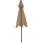 Preview: Sonnenschirm mit LED und Stahlmast Taupe 225x225x212 cm