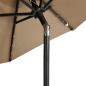 Preview: Sonnenschirm mit LED und Stahlmast Taupe 225x225x212 cm