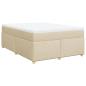 Preview: Boxspringbett mit Matratze Creme 140x200 cm Stoff