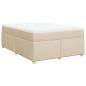 Preview: Boxspringbett mit Matratze Creme 140x200 cm Stoff