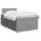 Preview: ARDEBO.de - Boxspringbett mit Matratze Hellgrau 120x200 cm Stoff