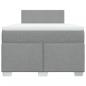 Preview: Boxspringbett mit Matratze Hellgrau 120x200 cm Stoff