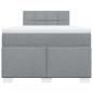 Preview: Boxspringbett mit Matratze Hellgrau 120x200 cm Stoff