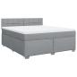 Preview: Boxspringbett mit Matratze Hellgrau 180x200 cm Stoff