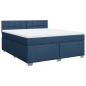 Preview: Boxspringbett mit Matratze Blau 180x200 cm Stoff