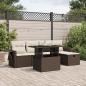 Preview: ARDEBO.de - 6-tlg. Garten-Sofagarnitur mit Kissen Braun Poly Rattan