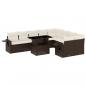 Preview: 10-tlg. Garten-Sofagarnitur mit Kissen Braun Poly Rattan