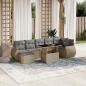 Preview: ARDEBO.de - 8-tlg. Garten-Sofagarnitur mit Kissen Beige Poly Rattan