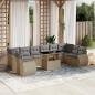 Preview: ARDEBO.de - 11-tlg. Garten-Sofagarnitur mit Kissen Beige Poly Rattan