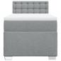Preview: Boxspringbett mit Matratze Hellgrau 90x200 cm Stoff