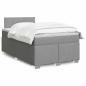 Preview: ARDEBO.de - Boxspringbett mit Matratze Hellgrau 120x190 cm Stoff