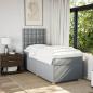 Preview: Boxspringbett mit Matratze Hellgrau 100x200 cm Stoff