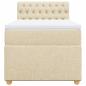 Preview: Boxspringbett mit Matratze Creme 90x190 cm Stoff