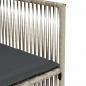 Preview: 7-tlg. Garten-Essgruppe mit Kissen Hellgrau Poly Rattan
