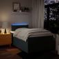 Preview: Boxspringbett mit Matratze Blau 120x200 cm Stoff