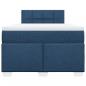 Preview: Boxspringbett mit Matratze Blau 120x200 cm Stoff
