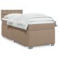 Preview: ARDEBO.de - Boxspringbett mit Matratze Cappuccino-Braun 90x200cm Kunstleder