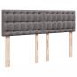Preview: Boxspringbett mit Matratze Grau 140x200 cm Kunstleder