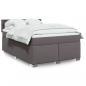 Preview: ARDEBO.de - Boxspringbett mit Matratze Grau 160x200 cm Kunstleder