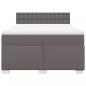 Preview: Boxspringbett mit Matratze Grau 160x200 cm Kunstleder