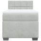 Preview: Boxspringbett mit Matratze Hellgrau 100x200 cm Samt