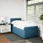 Preview: Boxspringbett mit Matratze Blau 90x190 cm Samt