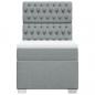 Preview: Boxspringbett mit Matratze Hellgrau 90x190 cm Stoff