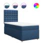 Preview: Boxspringbett mit Matratze Blau 90x200 cm Stoff