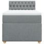 Preview: Boxspringbett mit Matratze Hellgrau 90x200 cm Stoff