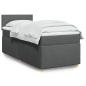 Preview: ARDEBO.de - Boxspringbett mit Matratze Dunkelgrau 100x200 cm Stoff
