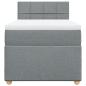 Preview: Boxspringbett mit Matratze Hellgrau 100x200 cm Stoff