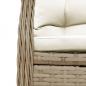 Preview: 7-tlg. Garten-Essgruppe mit Kissen Beige Poly Rattan