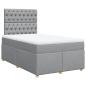 Preview: Boxspringbett mit Matratze Hellgrau 120x190 cm Stoff