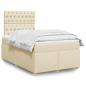Preview: ARDEBO.de - Boxspringbett mit Matratze Creme 120x200 cm Stoff
