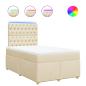 Preview: Boxspringbett mit Matratze Creme 120x200 cm Stoff