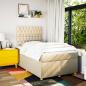 Preview: Boxspringbett mit Matratze Creme 120x200 cm Stoff
