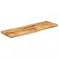 Preview: Tischplatte 100x20x2,5 cm Baumkante Massivholz Raues Mangoholz