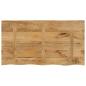 Preview: Tischplatte 120x60x3,8 cm Baumkante Massivholz Raues Mangoholz