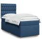 Preview: ARDEBO.de - Boxspringbett mit Matratze Blau 100x200 cm Stoff